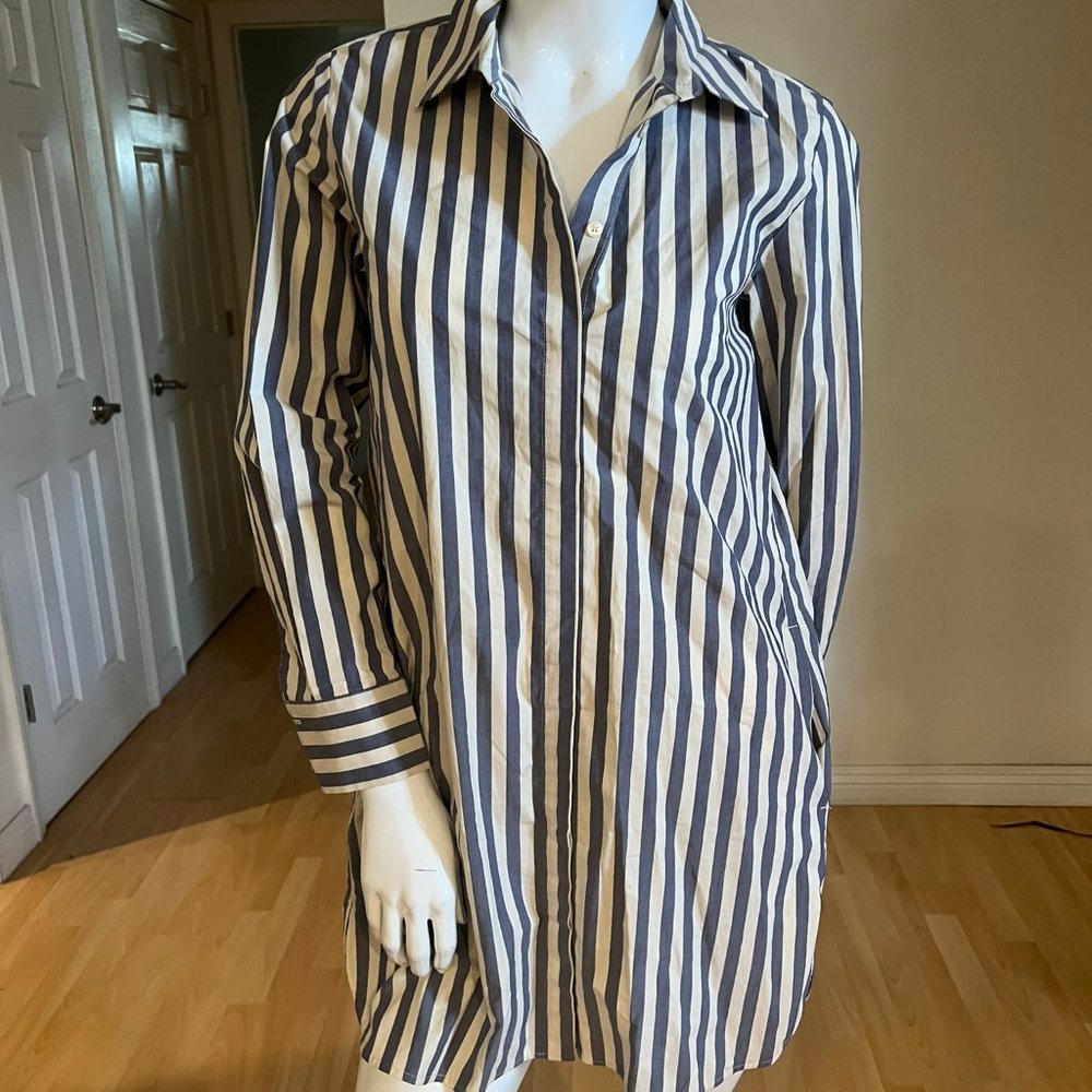 $400 MARELLA STRIPE COTTON SHIRT DRESS SIZE 2 US